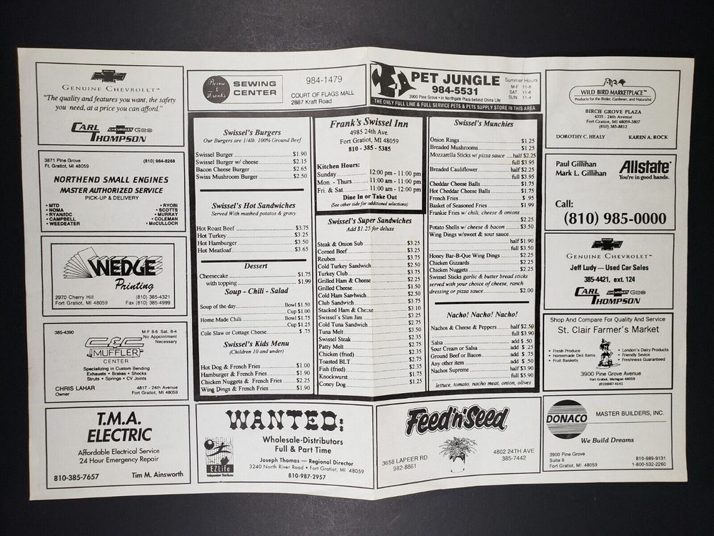 Swissel Inn - Placemat (newer photo)